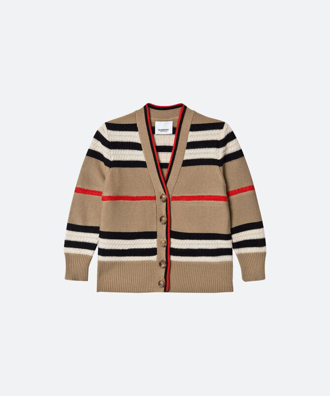 Stripe Cashmere Cardigan